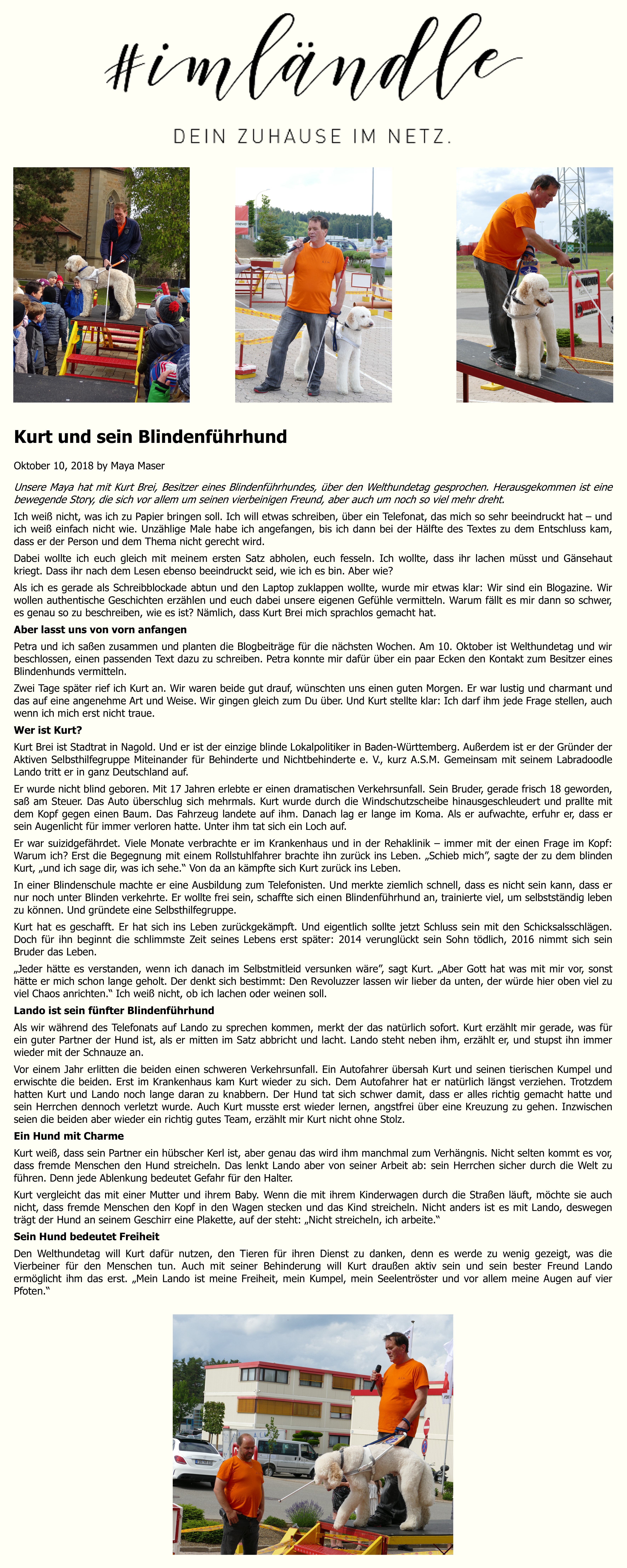 08. Zeitungsbericht: �Kurt und sein Blindenf�hrhund